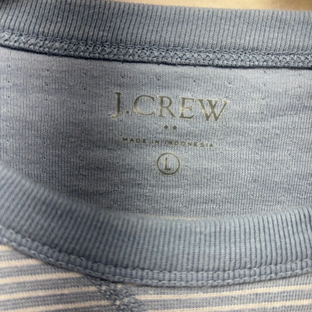 J Crew Mens Long Sleeve Striped Crewneck Pullover Shirt‎ Size L